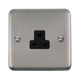 Click DPSS039BK Deco Plus Stainless Steel 2A Round Pin Socket - Black Insert