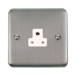 Click DPSS039WH Deco Plus Stainless Steel 2A Round Pin Socket - White Insert image