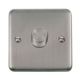 Click DPSS140 Deco Plus Stainless Steel 1 Gang 400W-VA 2 Way Dimmer Switch