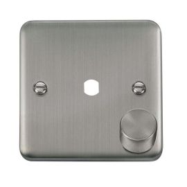 Click DPSS140PL Deco Plus Stainless Steel 1 Gang Dimmer Switch Plate with Knob image