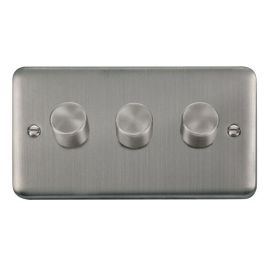 Click DPSS153 Deco Plus Stainless Steel 3 Gang 400W-VA 2 Way Dimmer Switch