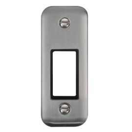 Click DPSS471BK MiniGrid Stainless Steel 1 Gang 1 Aperture Deco Plus Unfurnished Architrave Plate - Black Insert image