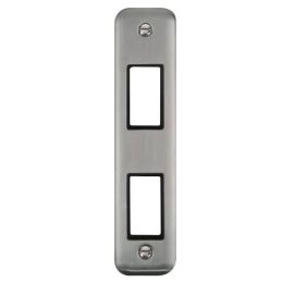 Click DPSS472BK MiniGrid Stainless Steel 2 Gang 2 Aperture Deco Plus Unfurnished Architrave Plate - Black Insert image
