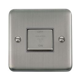 Click DPSS520GY Deco Plus Stainless Steel Ingot 10A 3 Pole Fan Isolation Switch - Grey Insert image