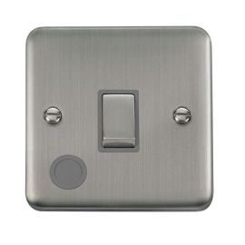 Click DPSS522GY Deco Plus Stainless Steel Ingot 1 Gang 20A 2 Pole Flex Outlet Switch - Grey Insert