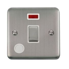 Click DPSS523WH Deco Plus Stainless Steel Ingot 1 Gang 20A 2 Pole Flex Outlet Neon Switch - White Insert image