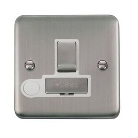 Click DPSS551WH Deco Plus Stainless Steel 13A Flex Outlet Switched Fused Spur Unit - White Insert image