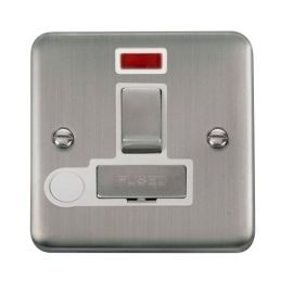Click DPSS552WH Deco Plus Stainless Steel 13A Flex Outlet Neon Switched Fused Spur Unit - White Insert image