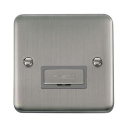 Click DPSS750GY Deco Plus Stainless Steel Ingot 13A Fused Spur Unit - Grey Insert