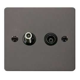 Click FPBN157BK Define Black Nickel Isolated Satellite and Isolated Coaxial Outlet - Black Insert image