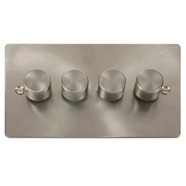 Click FPBS154 Define Brushed Steel 4 Gang 400Va 2 WayDimmer Switch  image