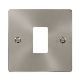 Click FPBS20401 GridPro Brushed Steel 1 Gang Define Front Plate