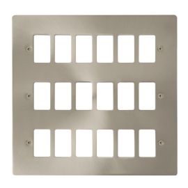 Click FPBS20518 GridPro Brushed Steel 18 Gang Define Front Plate image
