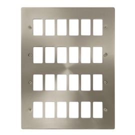 Click FPBS20524 GridPro Brushed Steel 24 Gang Define Front Plate image