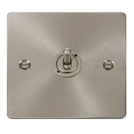Click FPBS421 Define Brushed Steel 1 Gang 10AX 2 Way Toggle Plate Switch 
