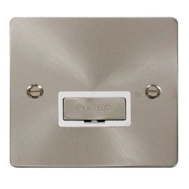 Click FPBS750WH Define Brushed Steel Ingot 13A Fused Spur Unit - White Insert image