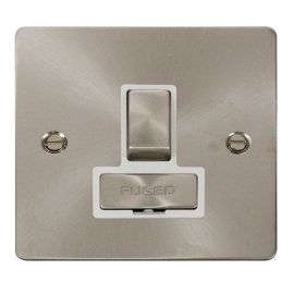 Click FPBS751WH Define Brushed Steel Ingot 13A 2 Pole Switched Fused Spur Unit - White Insert