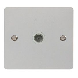 Click FPCH065WH Define Polished Chrome 1 Gang Non-Isolated Coaxial Outlet - White Insert image