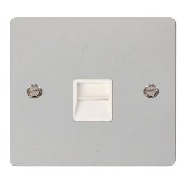 Click FPCH120WH Define Polished Chrome 1 Gang Master Telephone Outlet - White Insert