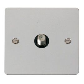 Click FPCH156BK Define Polished Chrome Non-Isolated 1 Gang Satellite Outlet - Black Insert image