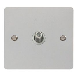 Click FPCH156WH Define Polished Chrome Non-Isolated 1 Gang Satellite Outlet - White Insert image