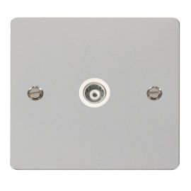 Click FPCH158WH Define Polished Chrome 1 Gang Isolated Coaxial Outlet - White Insert image