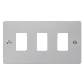 Click FPCH20403 GridPro Polished Chrome 3 Gang Define Front Plate image