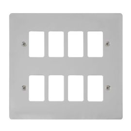 Click FPCH20508 GridPro Polished Chrome 8 Gang Define Front Plate image