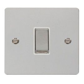 Click FPCH411WH Define Polished Chrome Ingot 1 Gang 10AX 2 Way Plate Switch - White Insert image