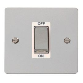 Click FPCH500WH Define Polished Chrome Ingot 1 Gang 45A 2 Pole Plate Switch - White Insert image
