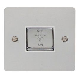 Click FPCH520WH Define Polished Chrome Ingot 10A 3 Pole Fan Isolation Plate Switch - White Insert