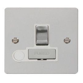 Click FPCH551WH Define Polished Chrome Ingot 13A Optional Flex Outle 2 Pole Switched Fused Spur Unit t - White Insert image