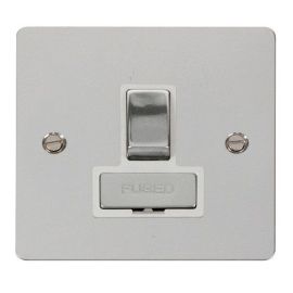 Click FPCH751WH Define Polished Chrome Ingot 13A 2 Pole Switched Fused Spur Unit - White Insert image