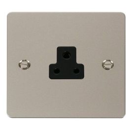 Click FPPN039BK Define Pearl Nickel 2A Round Pin Socket Outlet - Black Insert