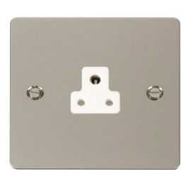 Click FPPN039WH Define Pearl Nickel 2A Round Pin Socket Outlet - White Insert