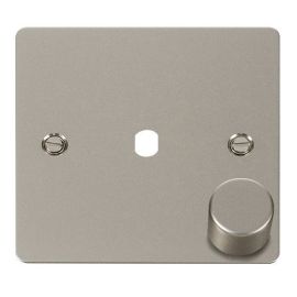 Click FPPN140PL Define Pearl Nickel 1 Gang 650W Max 1 Aperture Unfurnished Dimmer Plate and Knob  image