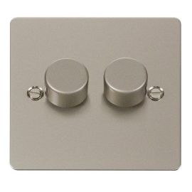Click FPPN152 Define Pearl Nickel 2 Gang 400Va 2 Way Dimmer Switch  image