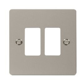 Click FPPN20402 GridPro Pearl Nickel 2 Gang Define Front Plate