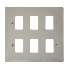 Click FPPN20506 GridPro Pearl Nickel 6 Gang Define Front Plate image