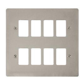 Click FPPN20508 GridPro Pearl Nickel 8 Gang Define Front Plate