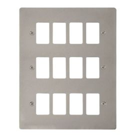 Click FPPN20512 GridPro Pearl Nickel 12 Gang Define Front Plate image