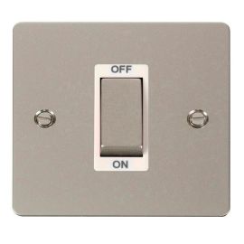 Click FPPN500WH Define Pearl Nickel Ingot 1 Gang 45A 2 Pole Plate Switch - White Insert image