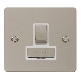 Click FPPN751WH Define Pearl Nickel Ingot 13A 2 Pole Switched Fused Spur Unit - White Insert image