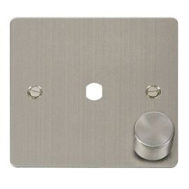Click FPSS140PL Define Stainless Steel 1 Gang 650W Max 1 Aperture Unfurnished Dimmer Plate and Knob image
