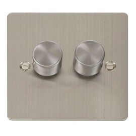 Click FPSS152 Define Stainless Steel 2 Gang 400Va 2 Way Dimmer Switch image