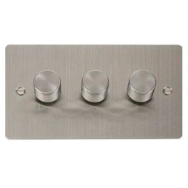 Click FPSS153 Define Stainless Steel 3 Gang 400Va 2 Way Dimmer Switch  image