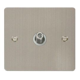 Click FPSS156WH Define Stainless Steel Non-Isolated 1 Gang Satellite Outlet - White Insert image