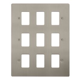 Click FPSS20509 GridPro Stainless Steel 9 Gang Define Front Plate image