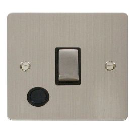 Click FPSS522BK Define Stainless Steel Ingot 20A 2 Pole Optional Flex Outlet Plate Switch - Black Insert image