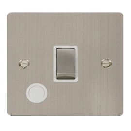 Click FPSS522WH Define Stainless Steel Ingot 20A 2 Pole Optional Flex Outlet Plate Switch - White Insert image